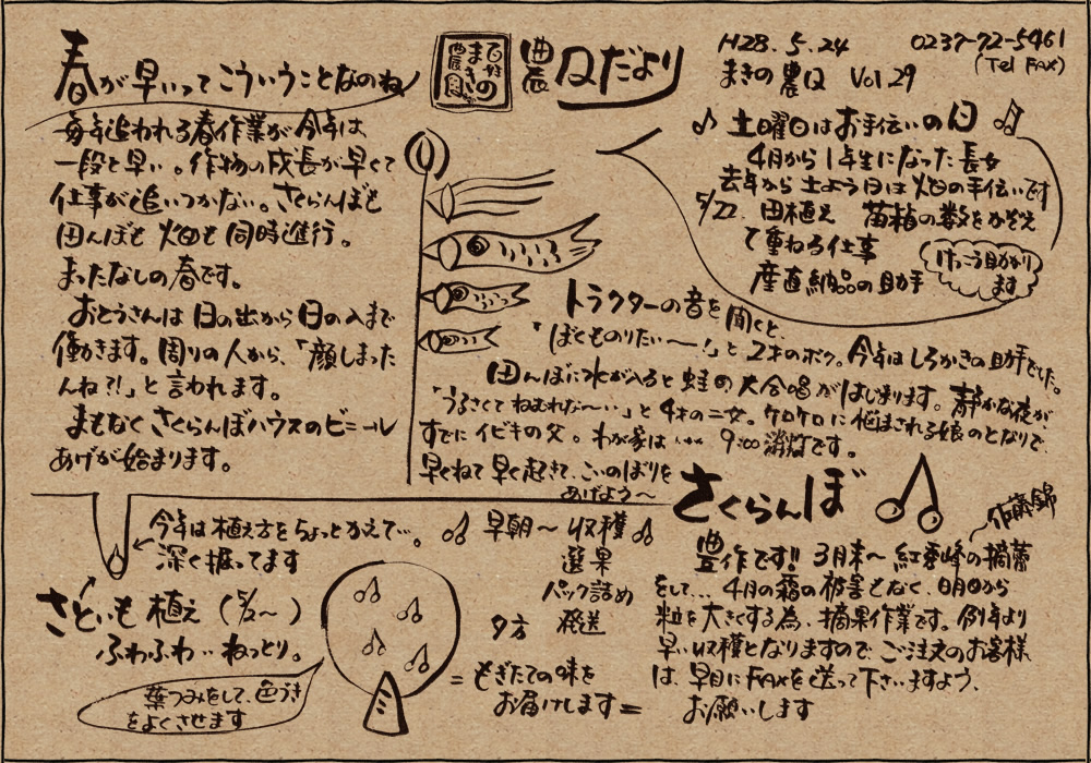 まきの農園 農園だより Vol.29