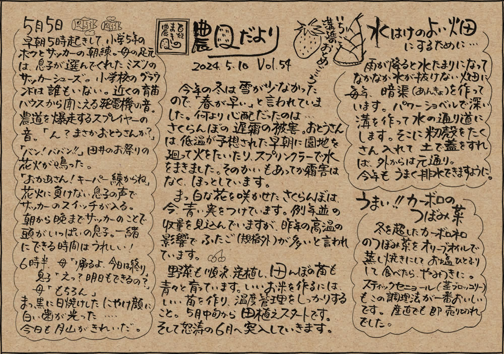 まきの農園 農園だより Vol.54