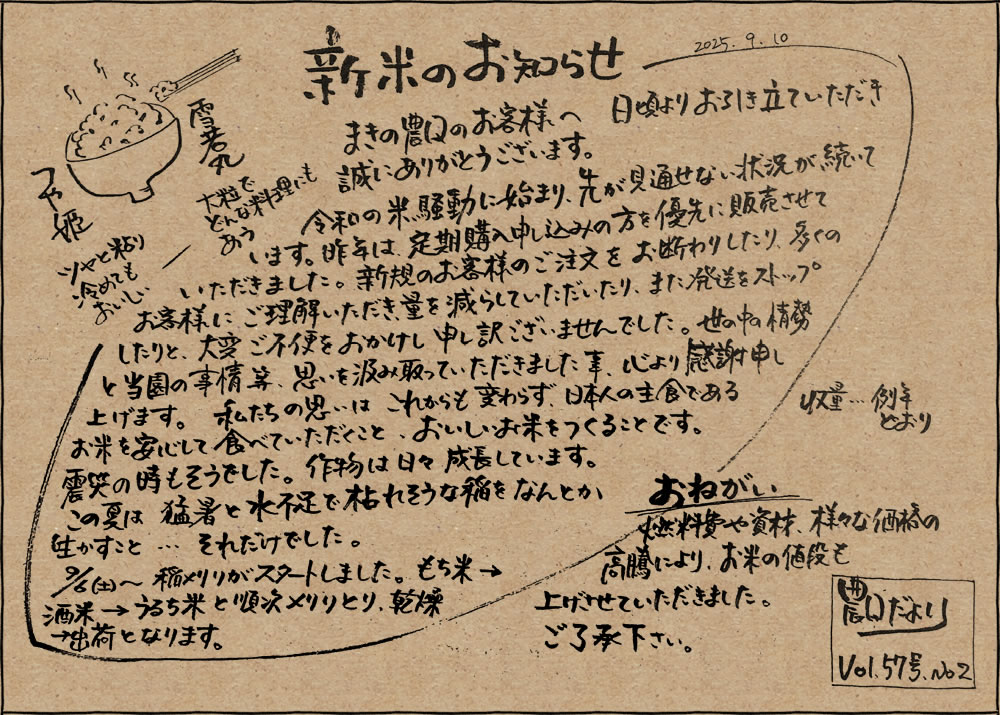 まきの農園 農園だより Vol.57